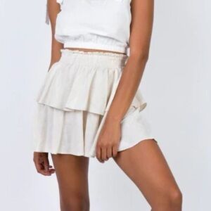 Princess Polly Greta Ruffle Linen Skirt